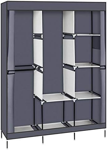 Liupoket 71 преносен плакарот гардероба облека за складирање на решетката за складирање со полица сиви
