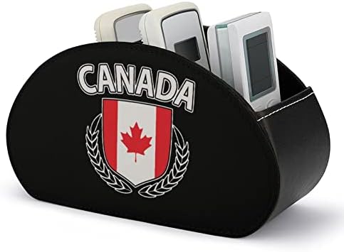Јавор Лист Канада Знаме СТП Кожа Држач За Далечинско Управување Биро Организатор Кутија За Складирање со 5 Прегради