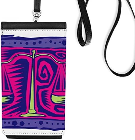 Соstвездие на соstвездието на вага мексиконска култура, гравура телефонски паричник чанта што виси мобилна торбичка црн џеб