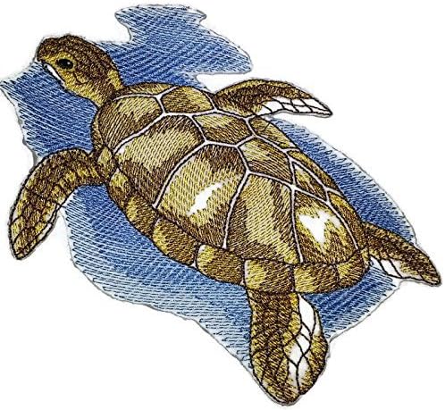 Природи на природни убави портрети на обичај желка [морско желка] везено железо на/шива лепенка [6 x5] направено во САД