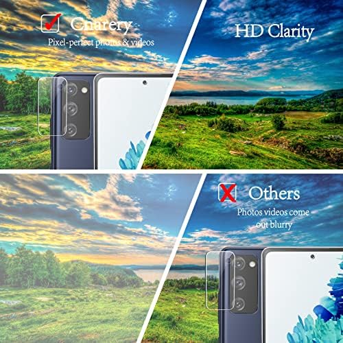 Cnarerry [2+2 Пакет] 2 Пакет Заштитник На Екранот За Samsung Galaxy S20 FE 5G И 2 Пакет Камера Заштитник На Објективот, Калено Стакло Заштитник