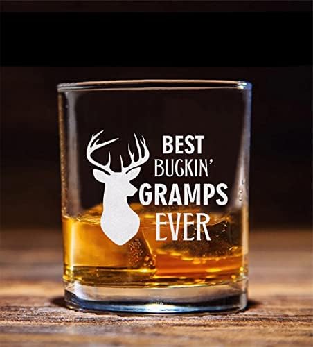 QPTADesignGift Најдобрите Buckin Gramps Некогаш Виски Стакло-Татковци Ден Стакло - Нов Татко Подарок - Виски Стакло - Смешни Роденден Подарок