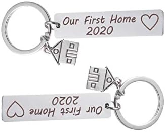 Амосфун чанта за клучеви на нашиот прв дом 2020 парови на клучници од не'рѓосувачки челик, кои одговараат на клучеви кои одговараат