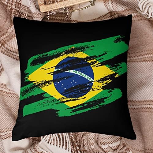 Гроздобер бразилско знаме плоштад перница кутија полиестерска перница капачиња фрлаат капаци за перници за декор на софа