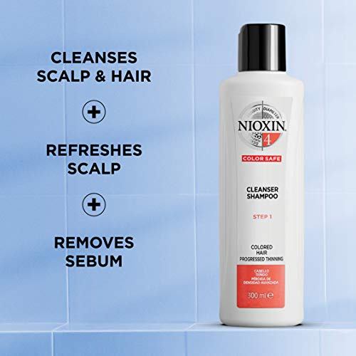 Ниоксин систем 4 Шампон за чистење на скалпот и кондиционер на терапија Поставен за коса третирана со боја со напредовно опаѓање