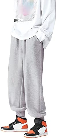 Miashui големина 13 женски обични хип-хоп панталони солидна боја чипка за патеки за патеки за патеки со џеб и јога панталони
