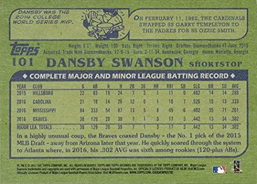 2017 Архиви на Топс Бејзбол 101 Дансби Свонсон дебитантска картичка