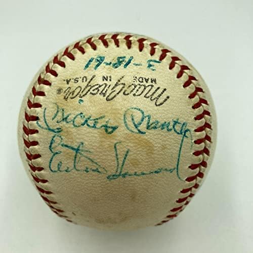 Мики Мантл Џо Димаџо 1961 Шампионите На ЈЕНКИС ВС Потпишаа Бејзбол ЏСА Коа - Автограмирани Бејзбол Топки