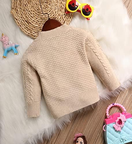 Бебе момче бебе девојче мало плетено кардиган со копче - цврст џемпер во кардиган во боја - топло, удобно, 6М -4Т новороденче