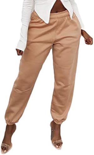 Sportsенски панталони со цврсти панталони за женски панталони за спортски панталони домашни панталони за глуждови со џебови
