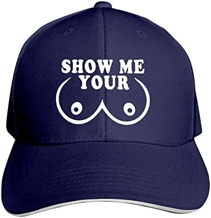 Whirose Titties Бејзбол капа што може да се перат прилагодливи капи за голф, женски татко, тато капа