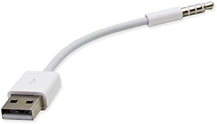 SmartEra® Бел USB Полнач И Кабел За Синхронизација На Податоци За Apple iPod Shuffle 3 / 4 / 5 Генерација