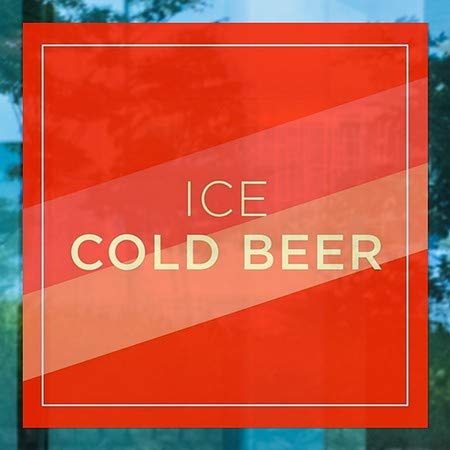 CGSignLab | Ледено Ладно Пиво-Модерна Дијагонала Прицврстување На Прозорецот | 8x8