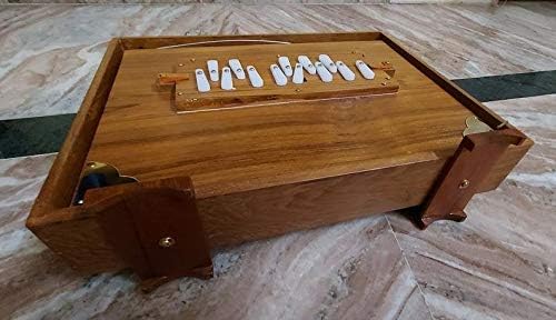 Шрути кутија, големо чисто тиково дрво сур со форма, природна боја, музички инструмент подесен 432Hz и 440Hz