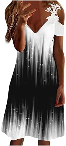 Yayiya есен лето бистир девојки чипка памук против вратот графички дупе тенок туника обичен фустан од камизол за жени WR