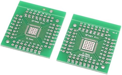 AEXIT 2PCS Прототипирање на прототипирање табли со двојна страна PCB табла со ленти за прототипирање на зелена крута 33x38mm QFN64
