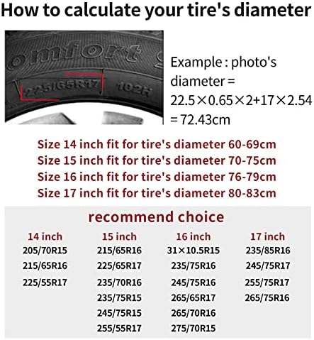 Niaeiaie RV резервни гуми за приколки што ги прави Мемориите за заштитетеници на насловните тркала за водоотпорни средства за приколка за кампер Универзална 14 15 16 17 инч?