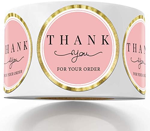 500 Ви Благодариме За Вашата Нарачка Налепници, Шик Розова Ви Благодариме Налепници За Мал Бизнис, Ви Благодариме За Вашиот Бизнис