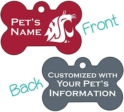 Вашингтон Стејт Пуми 2-Странична Ознака За Куче За Идентификација На Домашно Милениче | Официјално Лиценцирана | Персонализирана За Вашето