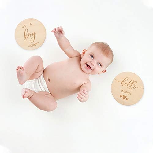 Бебе подарок 2 парчиња креативни бебешки раст на бебето комеморативни картички дрвени картички за раст за бебиња подароци