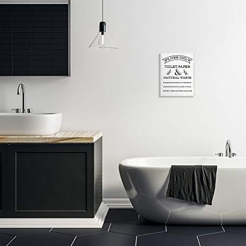 Stuple Industries Flush само тоалетна хартија Рустикална бања знак wallидна уметност, 10 x 15, надвор- бело