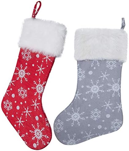 Абаодам 2 парчиња Божиќно креативно порибување кадифен ткаенина за чорапи Подароци за приврзоци