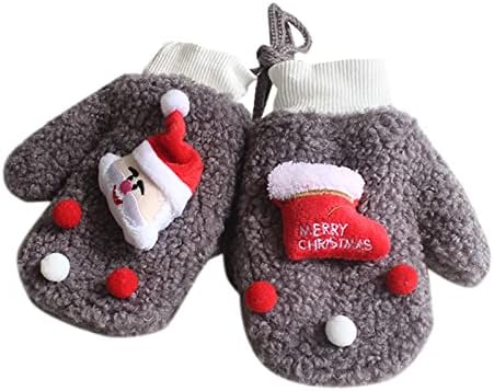QVKARW дете Детска детска Божиќна Дедо Мраз топло Размислете за зимски девојки момчиња бебе бебешки ракавици Митанс 100 ракавица