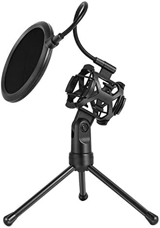 LMMDDP Микрофон Филтер за филтрирање стап десктоп штанд за анти-спреј нето комплет Флексибилен држач за Gooseneck