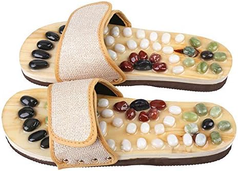 GPPZM 1 пар влечки за масажа за масажа на нозе Shiatsu Опуштете се сандали со калдрма камења