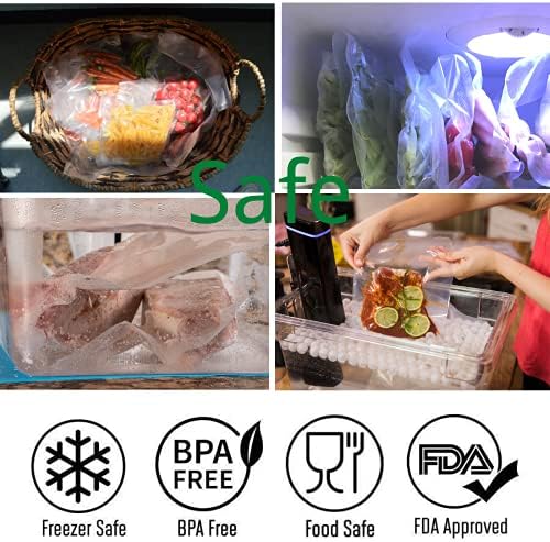 Торби за вакуум заптивки 2 пакувања 8''x50 'и 11''x 50' ролни со БПА бесплатно тешка должност за складирање на храна за замрзнување, sous