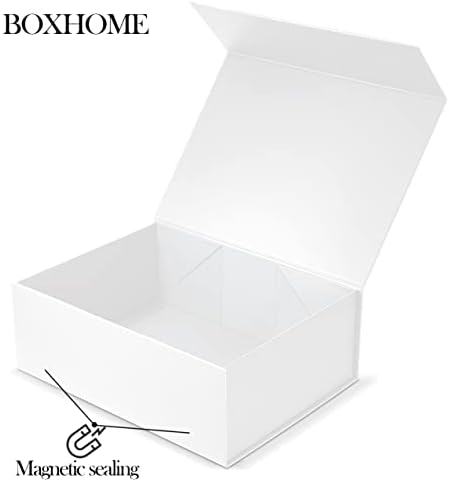 Кутија 5 Пакувајте Голема Кутија За Подароци, Бела Кутија за Подароци 13х10х5 инчи Со Магнетни Капаци Кутија За Пакување Подароци, Кутии За Деверуша