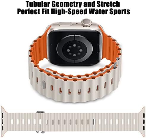ХИЦИ Компатибилен со Apple Watch Band 49mm 45mm 44mm 42mm 41mm 40mm 38mm, Силиконски Ленти Со Мека Јамка Со Тока Дизајнирана за Apple