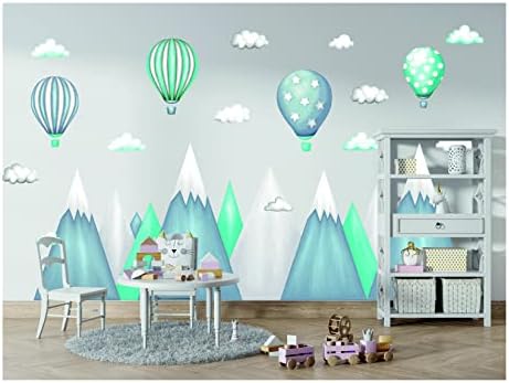 Детска Налепница За Ѕидови планински Планини самолепливи Балони Со Топол Воздух Момчиња Девојчиња Налепници За Налепници За Бебешки