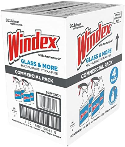 Стакло Windex & повеќе, без низа сјај во удобен, 4 пакет