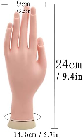 Маникир за маникир за маникир за раце и прсти модел на вежбање на нокти, Научете нанесете акрилни нокти, флексибилна подвижна