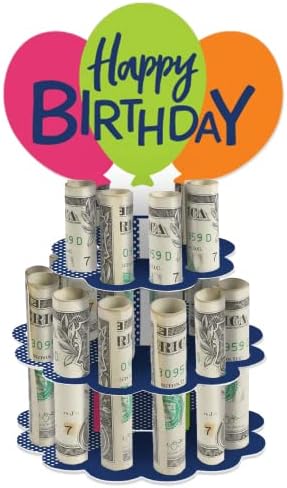 Голема Точка На Среќа Весел Среќен Роденден-САМОСТОЈНА Шарена Роденденска Забава Подарок За Носителот На Пари-Готовинска Торта