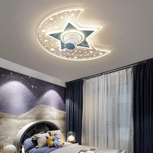 Детска соба за деца dlsixyi тавани со светла 68W вентилатор ламба симпатична цртана starвезда и лустер на месечина нем модерно минималистичко