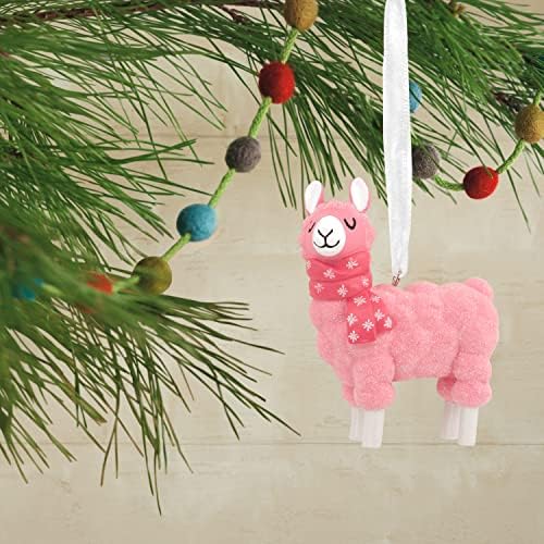 Божиќна украс на сјајно розово лама