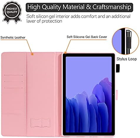 Elepower Samsung Galaxy Tab A7 Case - Тенок фолио стојат премиум PU кожа паричник кутија со автоматско будење на спиење шок -шок -обвивка