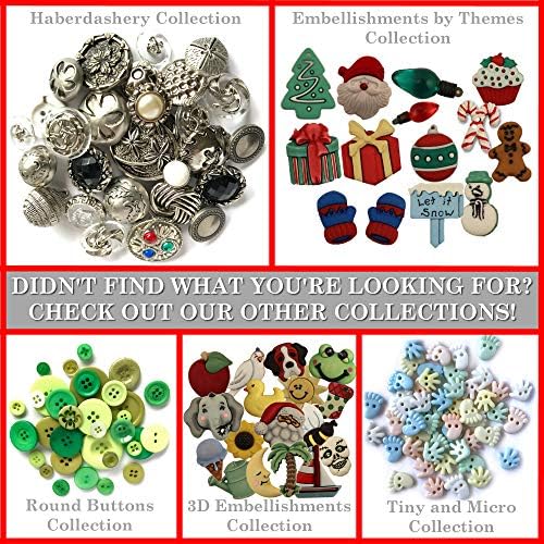 Копчиња Galore и повеќе колекционерски кружни новите копчиња и украси засновани на различни теми, празници и сезони за занаети за DIY,