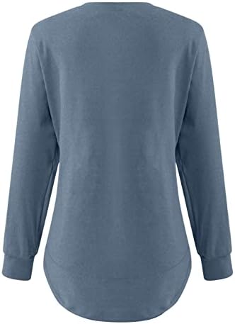 Џемпер за жени пролетна екипаж цврста боја долга ракав џемпер дома облечена кошула цврста боја лабава едноставна врв