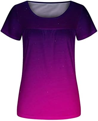 V квадратни вратот Спандекс блузи за девојки со краток ракав цвет графички лабав вклопени обични блузи маички жени 2023 t2