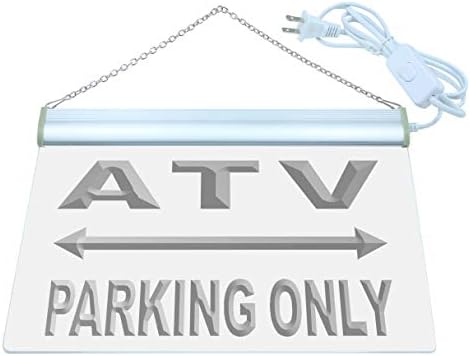 Паркингот AdvPro ATV LED Neon знак бел 24 x 16 инчи ST4S64-M153-W