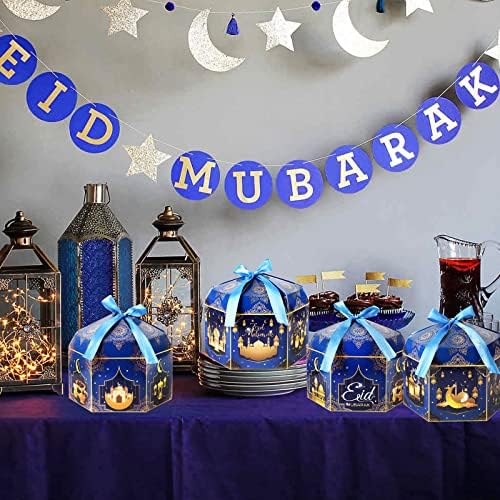 12 Парчиња Еид Мубарак Третираат Кутии Рамазан Подарок Кутии Еид Мубарак Партија Кутии Еид Мубарак Гуди Кутии За Еид Партија Декорација