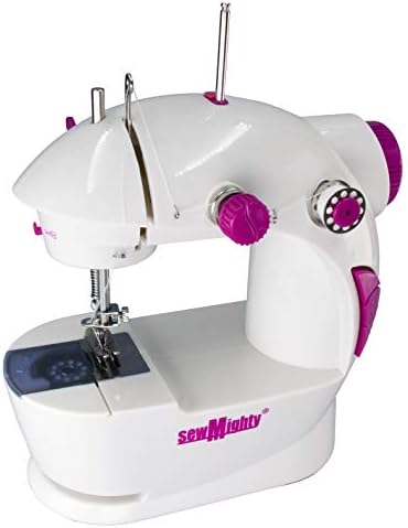 Шие силна мини машина за шиење со комплет за шиење - одлично за деца! Светло, преносно и батерии-идеално за деца, почетници кои патуваат, брзи поправки, мали проекти и