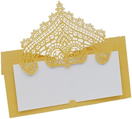 Qi Xin 100pcs злато место картички за поставување на табели за декор Име картички имаат тенденција картички за свадбени банкети вечера