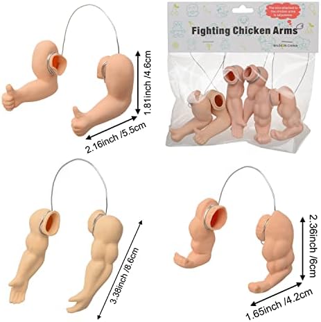 Enrichoice 3 пара пилешки играчки вклучуваат силни мускулни раце палецот на рацете и гушкајте пилешки раце пилешки раце за да облечете кокошки