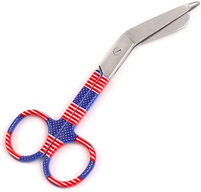 Сместени завојни ножици за ножици на медицински сестри со шема на знаме на САД 4.5 “