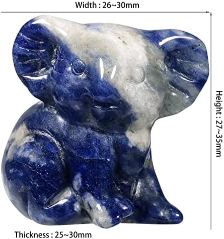 Sunyik 2 парчиња врежани лековити кристални коала статуа џеб камен, коала мечка животни колекционерска фигура за декор за таблети за домашни канцеларии,