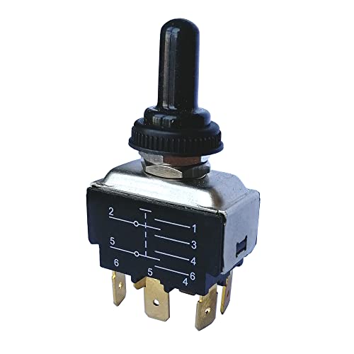 HY29D 2HP 18A 250V 6PIN DUSTROOF DPDT ON-ON TOGGLE SWITCH со силиконски заштитен ракав